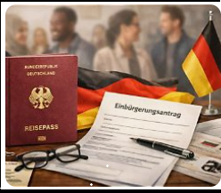 German passport and Einb&uuml;rgerungsantrag citizenship application
